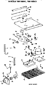 Unit Diagram and Parts List for TBX16SMDRHA  General Electric Refrigerator
