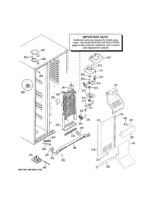 Freezer Section Diagram and Parts List for GSS23HGHECWW  General Electric Refrigerator