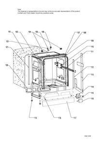 CABINET ASM Diagram and Parts List for GDF410SGF1BB  General Electric Dishwasher