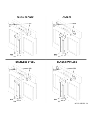 Cafe Customization Diagram and Parts List for CTS90FP3M1D1  General Electric Wall Oven