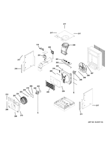 Motor And Chassis Parts Diagram and Parts List for AZ9VH12EBMH1  General Electric Air Conditioner