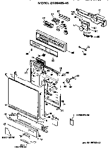 Front/control Panel Diagram and Parts List for GSD940S-45  General Electric Dishwasher