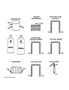 Lokring Connectors Diagram and Parts List for PSB42YSNMSS  General Electric Refrigerator