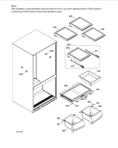 FF SHELVES Diagram and Parts List for PNR22MSEBFES  General Electric Refrigerator