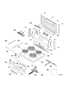 CONTROLS & COOKTOP Diagram and Parts List for JCAP760WM1WW  General Electric Range