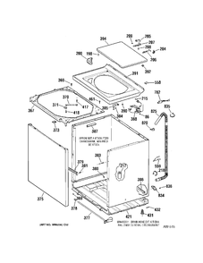 CABINET Diagram and Parts List for KNSR3140D0WW  General Electric Washer