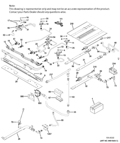 GAS & BURNER PARTS Diagram and Parts List for PCGB980ZEJ2SS  General Electric Range