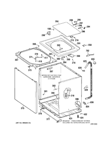 CABINET Diagram and Parts List for GJSR3140D5WW  General Electric Washer