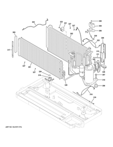 Sealed System Diagram and Parts List for AZVS15ECXWAK1  General Electric Air Conditioner