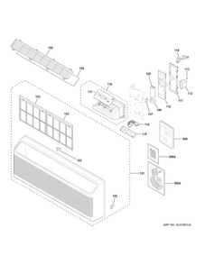 Grille & Control Parts Diagram and Parts List for AZ45E09DABW1  General Electric Air Conditioner
