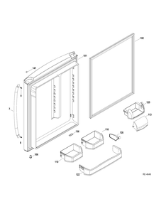 FF DOOR Diagram and Parts List for GDRL0KBXCRBS  General Electric Refrigerator