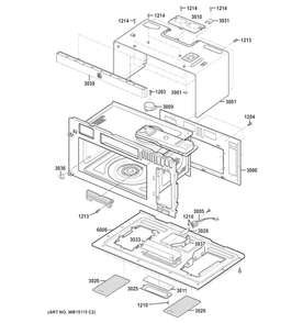 Oven Cavity Parts Diagram and Parts List for CVM1790SS3SS  General Electric Microwave