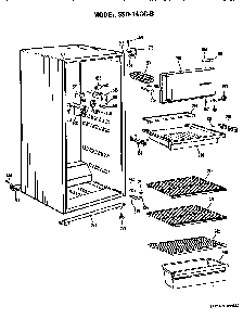 Cabinet Parts Diagram and Parts List for SSD14CCBRHA  Hotpoint Refrigerator