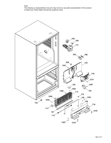 FUNCTIONAL PARTS FZ Diagram and Parts List for PDE21KGKBKWW  General Electric Refrigerator
