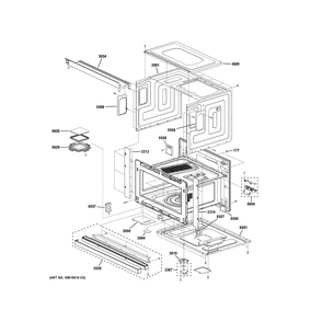 Oven Cavity Parts 1 Diagram and Parts List for CSB913P2V1S1  General Electric Microwave