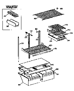 Shelf Assembly Diagram and Parts List for TBX18DASJRAD  General Electric Refrigerator