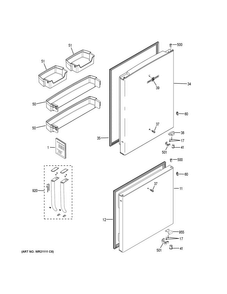 Doors Diagram and Parts List for ABE21DGKARBS  General Electric Refrigerator