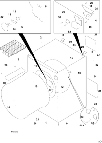 CABINET/DRUM Diagram and Parts List for PSXH43EV0WW  General Electric Dryer