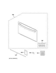 Door Parts Diagram and Parts List for PSB9120DF3WW  General Electric Microwave