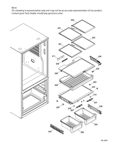 FRESH FOOD SHELVES Diagram and Parts List for PNE25JGKBKWW  General Electric Refrigerator