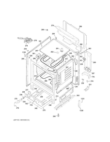 Body Parts Diagram and Parts List for JB450DF1BB  General Electric Range