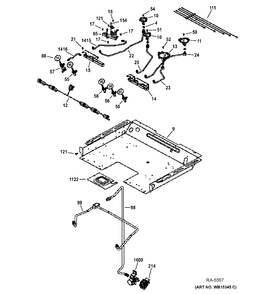 GAS & BURNER PARTS Diagram and Parts List for PC2S920SEF2SS  General Electric Range
