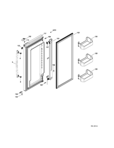 FF DOOR RIGHT Diagram and Parts List for GFMS5HFFASS  General Electric Refrigerator