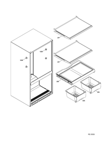 FF SHELVES Diagram and Parts List for GBR20DTEBRBB  General Electric Refrigerator