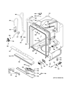Body Parts Diagram and Parts List for GDT530PGD1WW  General Electric Dishwasher