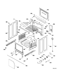 BODY PARTS Diagram and Parts List for JCBS63WK2WW  General Electric Range