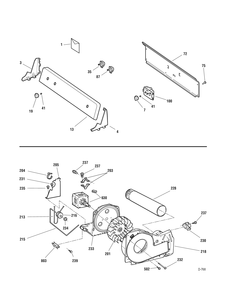 CONTROL PANEL - BLOWER DRIVE Diagram and Parts List for GTMP200GM1WW  General Electric Dryer