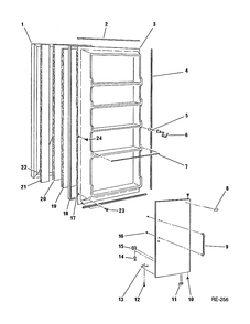 VERTICAL FREEZER Diagram and Parts List for 831702  General Electric Freezer