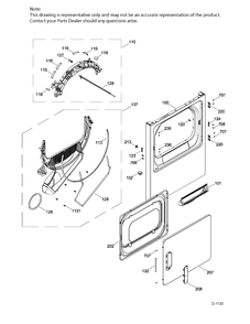 FRONT PANEL ASM Diagram and Parts List for GTMP280GD4WW  General Electric Dryer