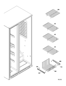 FZ SHELVES Diagram and Parts List for DSR23USWAGS  General Electric Refrigerator