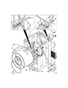 CABINET & DRUM Diagram and Parts List for PSXH47EF00WW  General Electric Dryer