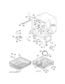 Body Parts Diagram and Parts List for HDA2100H45BB  Hotpoint Dishwasher