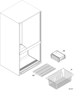 FZ SHELVES Diagram and Parts List for GBRC0GAXERBB  General Electric Refrigerator