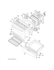 DOOR & DRAWER PARTS Diagram and Parts List for JGB635DEK2BB  General Electric Range
