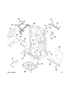 FRAME Diagram and Parts List for ZCGP150PSS-00  General Electric Trash Compactor