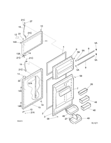 DOORS Diagram and Parts List for FRT18QGFD3  General Electric Refrigerator