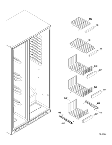 FZ SHELVES Diagram and Parts List for GSR23KGTAWW  General Electric Refrigerator