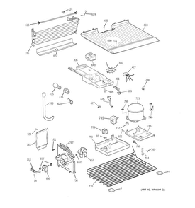 Unit Parts Diagram and Parts List for HTS16ABMFRWW  Hotpoint Refrigerator