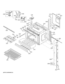 Upper Oven Diagram and Parts List for JTD5000SV1SS  General Electric Wall Oven