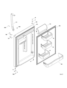 FF DOOR Diagram and Parts List for GTRS0KBZALSS  General Electric Refrigerator