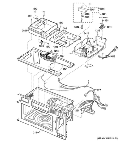Interior Parts Diagram and Parts List for CVM1790XS2SL  General Electric Microwave