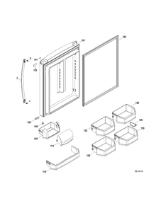 FF DOOR Diagram and Parts List for ADRS0MBZARSS  General Electric Refrigerator