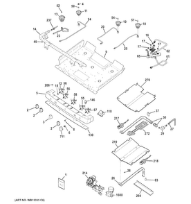 Gas & Burner Parts Diagram and Parts List for PGB920DEF2BB  General Electric Range
