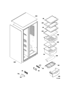 FF SHELVES Diagram and Parts List for PSTW6YGXAGSS  General Electric Refrigerator