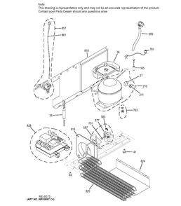 MACHINE COMPARTMENT Diagram and Parts List for ZIBS240HASS  General Electric Refrigerator