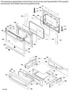 DOOR & DRAWER Diagram and Parts List for JCS860EF1ES  General Electric Range
